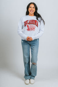 OU OU Oklahoma schooner sweatshirt ash Sweatshirt | Lush Fashion Lounge Trendy Oklahoma University Sooners Apparel & Cute Gameday T-Shirts