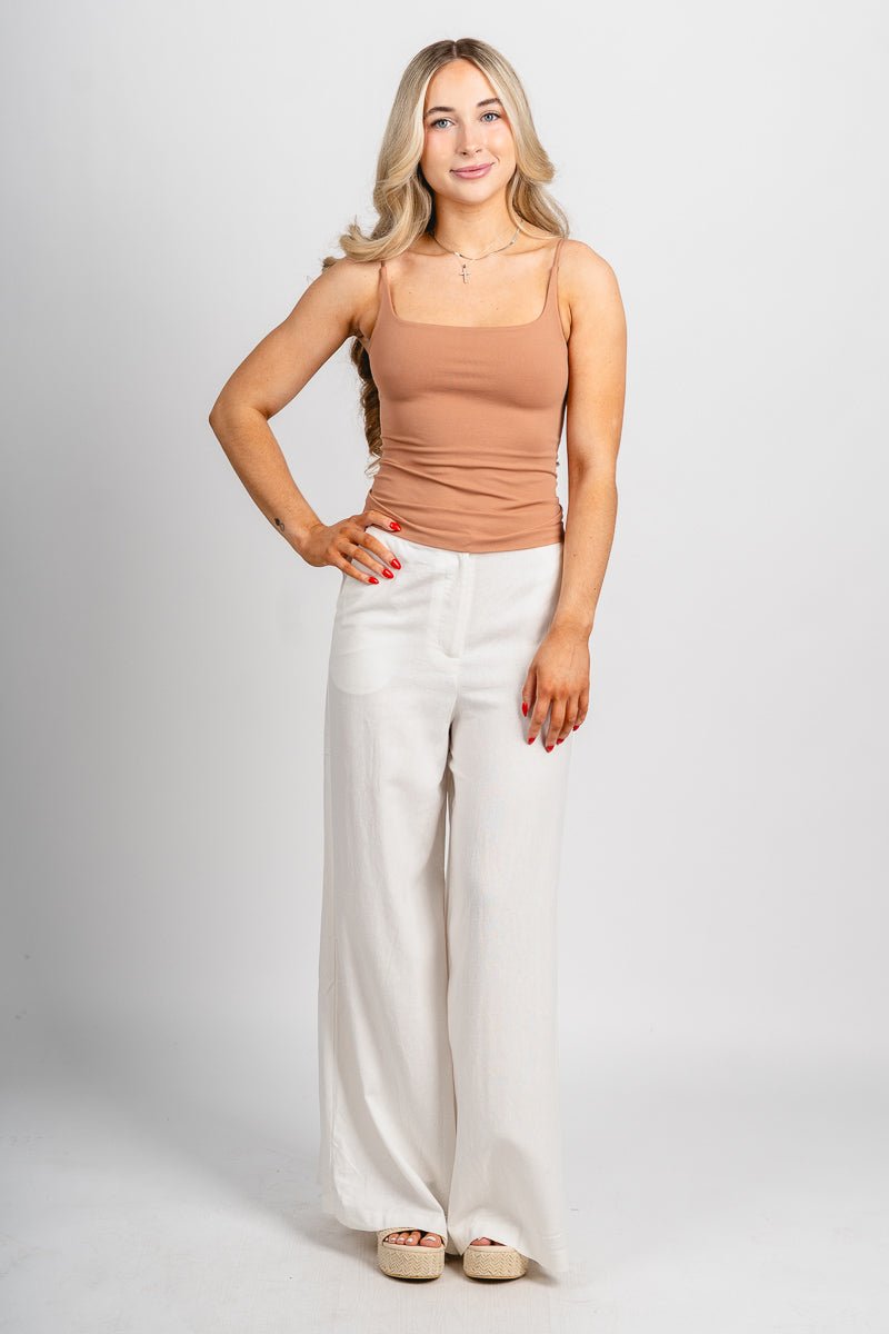 Wide leg linen pants ivory | Lush Fashion Lounge: women's boutique pants, boutique women's pants, affordable boutique pants, women's fashion pants