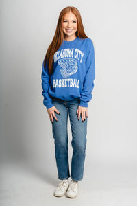 OKC swish fleece sweatshirt royal blue - Trendy OKC Thunder T-Shirts at Lush Fashion Lounge Boutique in Oklahoma City