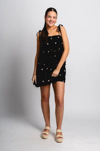 Tiered floral mini dress black - Trendy dress - Fashion Dresses at Lush Fashion Lounge Boutique in Oklahoma City