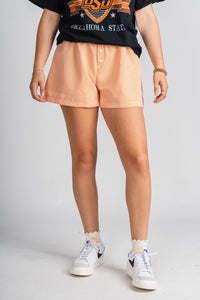 Gingham boxer shorts orange - Trendy Shorts - Fashion Shorts at Lush Fashion Lounge Boutique in Oklahoma City