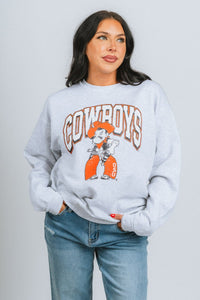 OSU OSU Cowboys Pete sweatshirt ash Sweatshirt | Lush Fashion Lounge Trendy Oklahoma State Cowboys Apparel & Cute Gameday T-Shirts