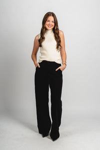 High rise pleated trouser pants black | Lush Fashion Lounge: women's boutique pants, boutique women's pants, affordable boutique pants, women's fashion pants