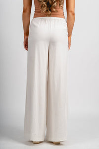 Wide leg linen pants ivory | Lush Fashion Lounge: women's boutique pants, boutique women's pants, affordable boutique pants, women's fashion pants
