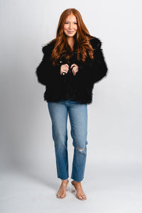 Faux fur jacket black – Fashionable Jackets | Trendy Blazers at Lush Fashion Lounge Boutique in Oklahoma City