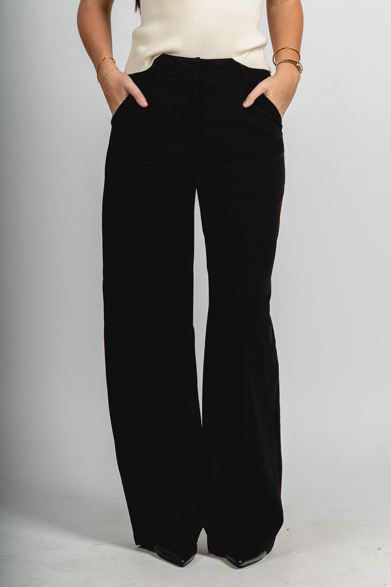 High rise pleated trouser pants black | Lush Fashion Lounge: women's boutique pants, boutique women's pants, affordable boutique pants, women's fashion pants