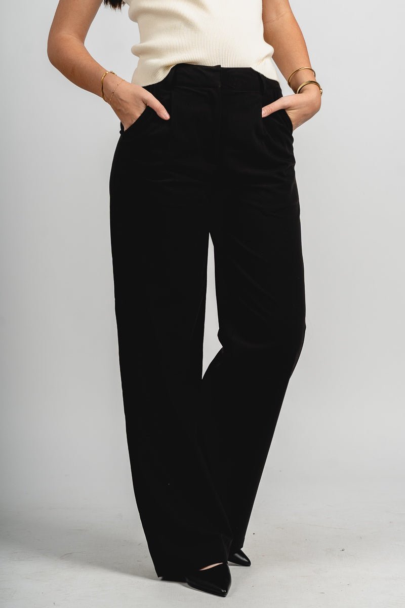 High rise pleated trouser pants black | Lush Fashion Lounge: women's boutique pants, boutique women's pants, affordable boutique pants, women's fashion pants