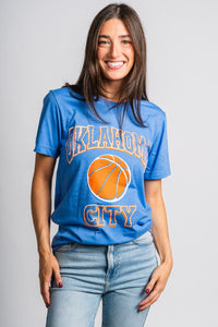 OKC basketball wonka unisex t-shirt blue - Trendy OKC Apparel at Lush Fashion Lounge Boutique in Oklahoma City