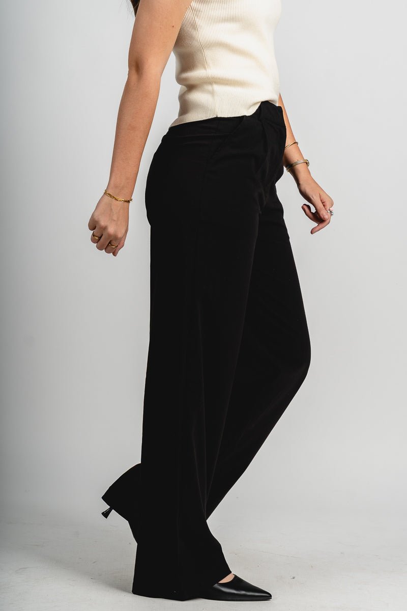 High rise pleated trouser pants black | Lush Fashion Lounge: women's boutique pants, boutique women's pants, affordable boutique pants, women's fashion pants