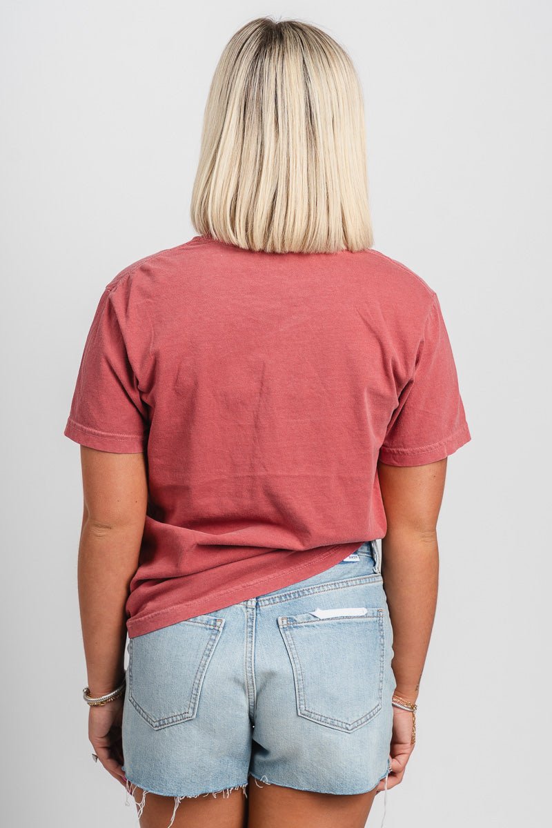 OU OU Sooners mono puff comfort colors t-shirt crimson T-shirt | Lush Fashion Lounge Trendy Oklahoma University Sooners Apparel & Cute Gameday T-Shirts