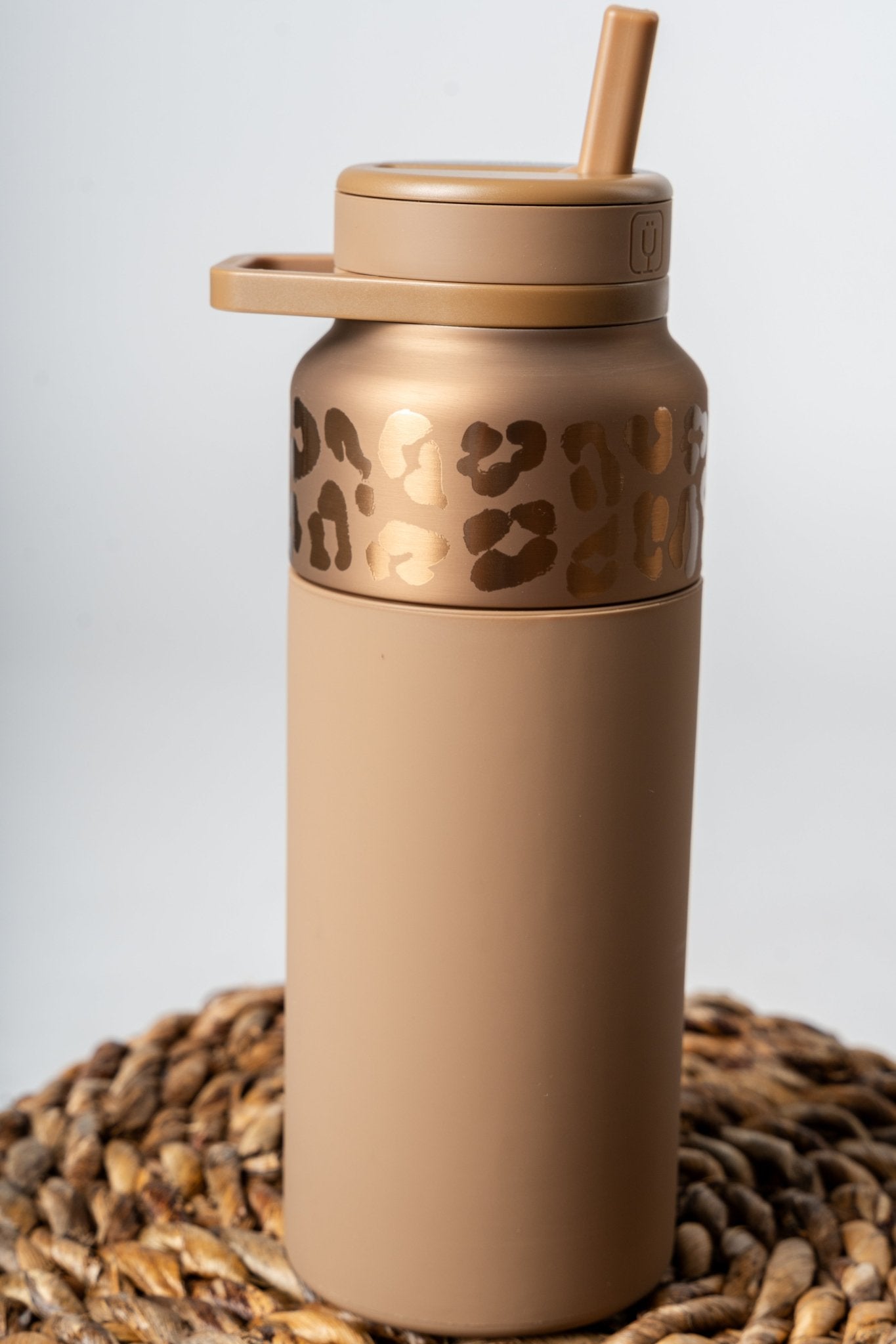 Brumate Rotera 35oz water bottle gold leopard - BruMate Drinkware, Tumblers and Insulated Can Coolers at Lush Fashion Lounge Trendy Boutique in Oklahoma City