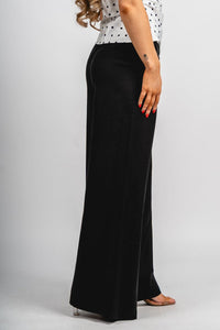 Wide leg linen pants black | Lush Fashion Lounge: women's boutique pants, boutique women's pants, affordable boutique pants, women's fashion pants