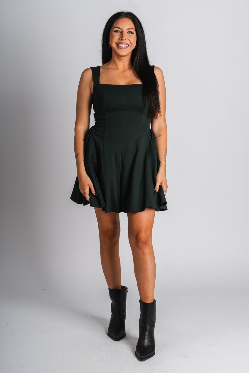 Princess mini dress forest green - Exclusive Collection of Holiday Inspired T-Shirts and Hoodies at Lush Fashion Lounge Boutique in Oklahoma City