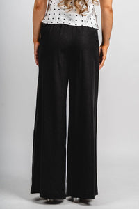 Wide leg linen pants black | Lush Fashion Lounge: women's boutique pants, boutique women's pants, affordable boutique pants, women's fashion pants