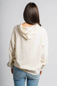 Oversized hoodie top cream - Adorable hoodie - Stylish Comfortable Outfits at Lush Fashion Lounge Boutique in OKC