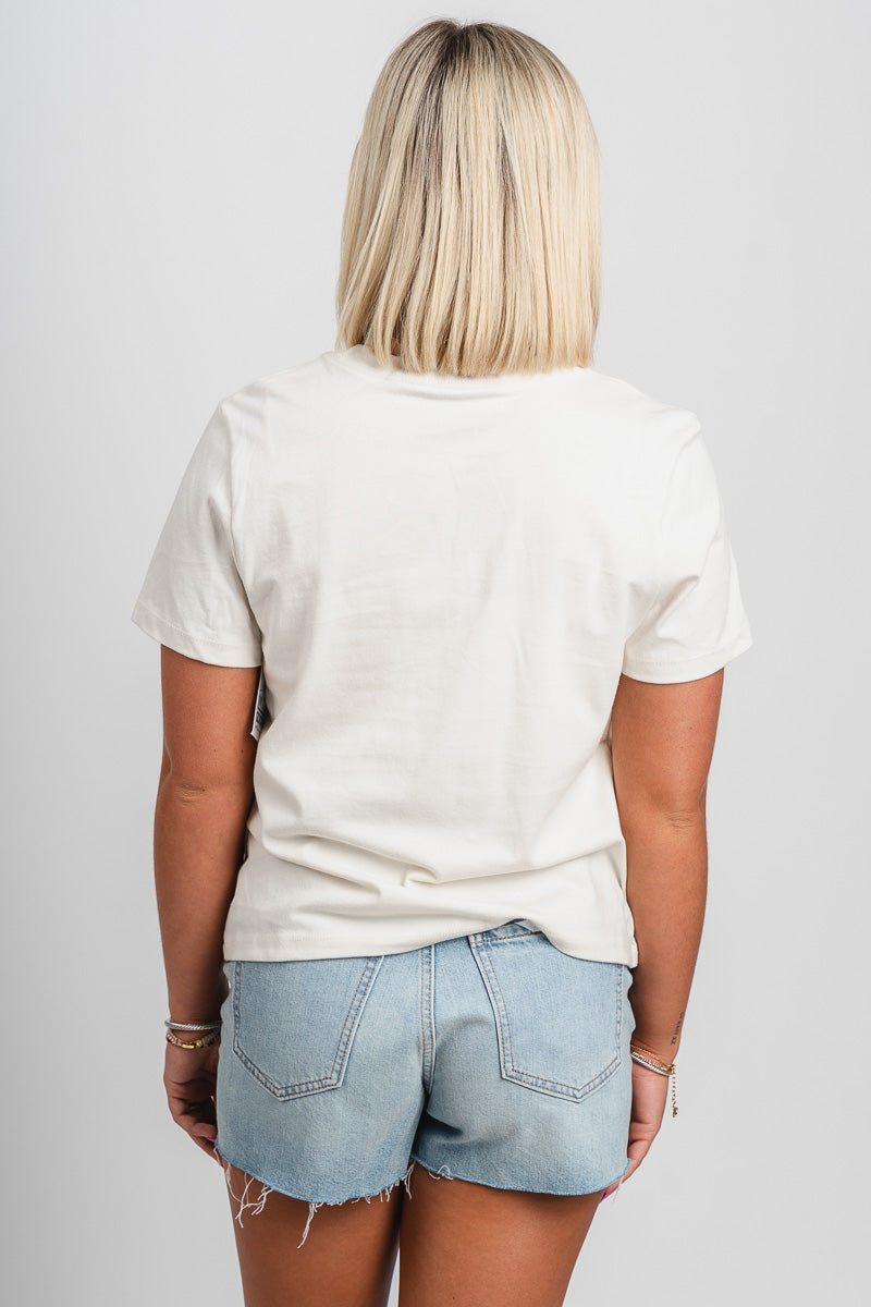 OU OU Sooners established Ellie crop tee vintage white T-shirt | Lush Fashion Lounge Trendy Oklahoma University Sooners Apparel & Cute Gameday T-Shirts