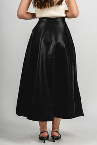 Faux leather maxi skirt black | Lush Fashion Lounge: boutique fashion skirts, affordable boutique skirts, cute affordable skirts