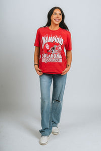 OU OU Sooners national champs unisex short sleeve t-shirt red t-shirt | Lush Fashion Lounge Trendy Oklahoma University Sooners Apparel & Cute Gameday T-Shirts