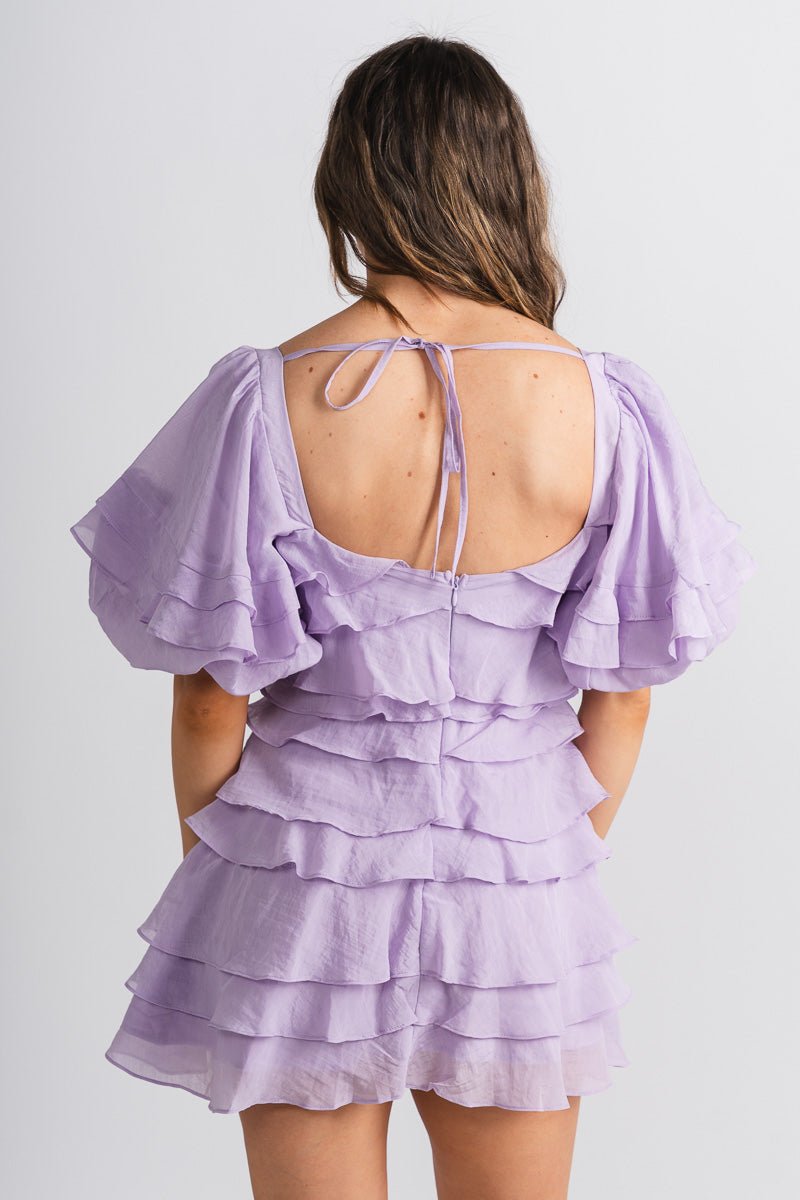 Ruffle layered dress lilac