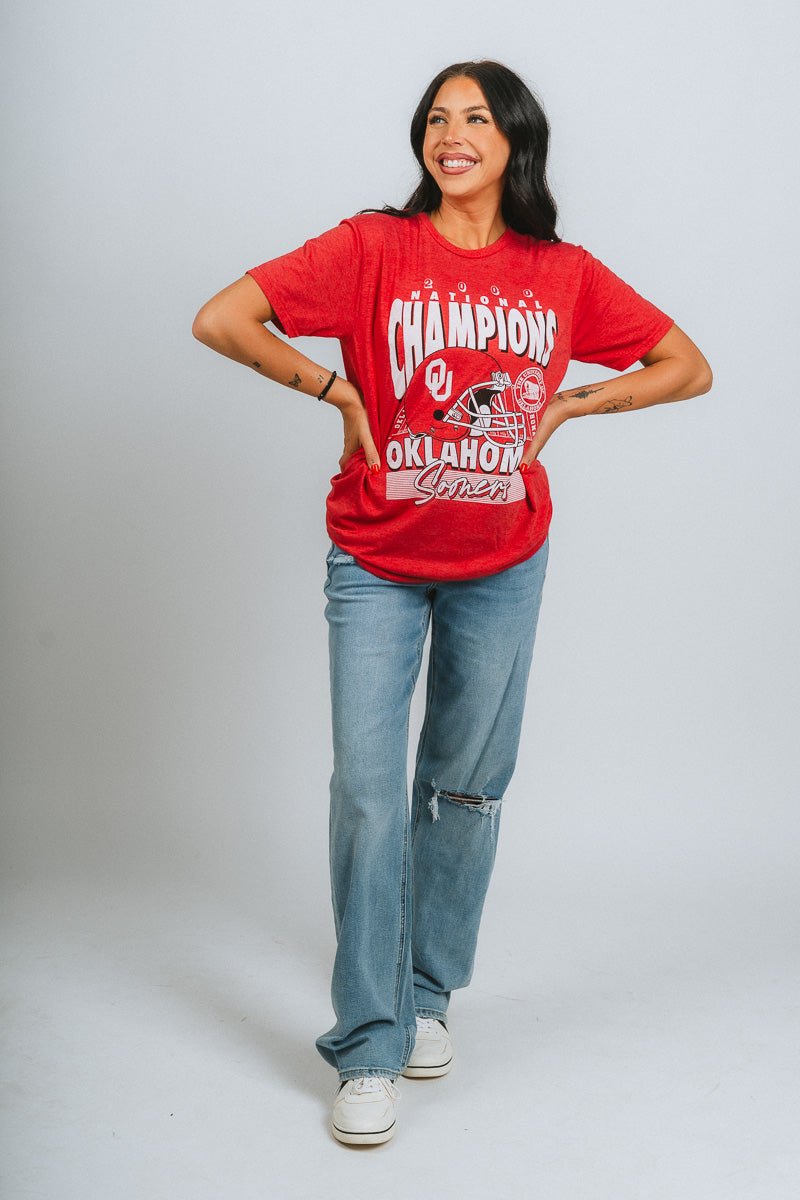 OU OU Sooners national champs unisex short sleeve t-shirt red t-shirt | Lush Fashion Lounge Trendy Oklahoma University Sooners Apparel & Cute Gameday T-Shirts