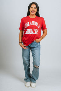 OU OU Oklahoma Sooners simple unisex short sleeve t-shirt red T-shirt | Lush Fashion Lounge Trendy Oklahoma University Sooners Apparel & Cute Gameday T-Shirts
