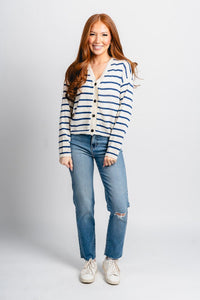 Lightweight striped cardigan carbon - Trendy cardigan - Fashion Cardigans & Cute Kimonos at Lush Fashion Lounge Boutique in Oklahoma City
