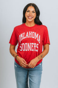 OU OU Oklahoma Sooners simple unisex short sleeve t-shirt red T-shirt | Lush Fashion Lounge Trendy Oklahoma University Sooners Apparel & Cute Gameday T-Shirts