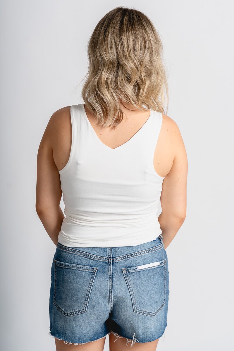 Double layer tank top ivory