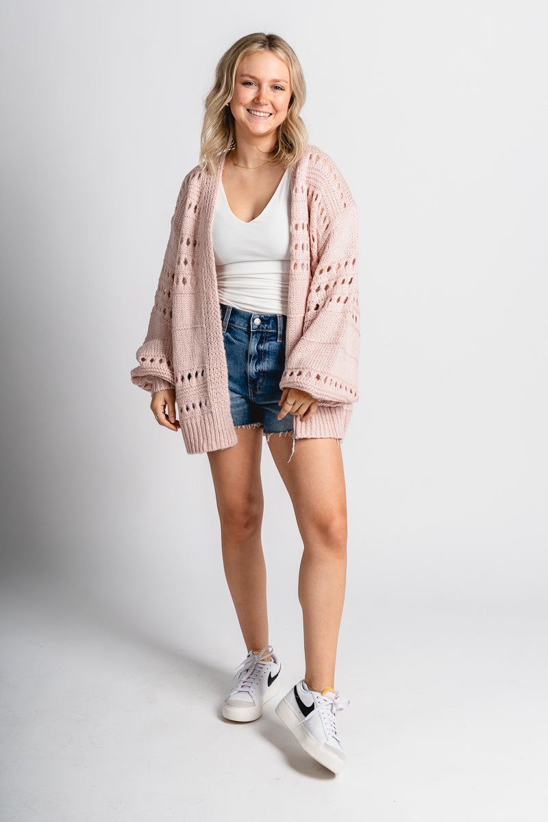 Oversized sweater cardigan blush