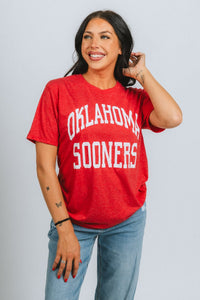 OU OU Oklahoma Sooners simple unisex short sleeve t-shirt red T-shirt | Lush Fashion Lounge Trendy Oklahoma University Sooners Apparel & Cute Gameday T-Shirts