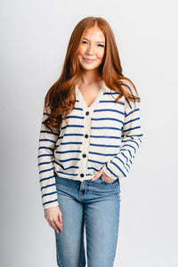 Lightweight striped cardigan carbon - Affordable cardigan - Boutique Cardigans & Trendy Kimonos at Lush Fashion Lounge Boutique in Oklahoma City