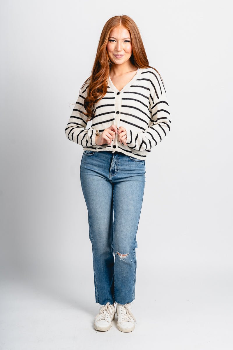 Lightweight striped cardigan soft horizon