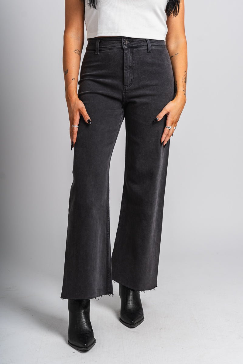 High rise wide leg jeans black | Lush Fashion Lounge: boutique women's jeans, fashion jeans for women, affordable fashion jeans, cute boutique jeans