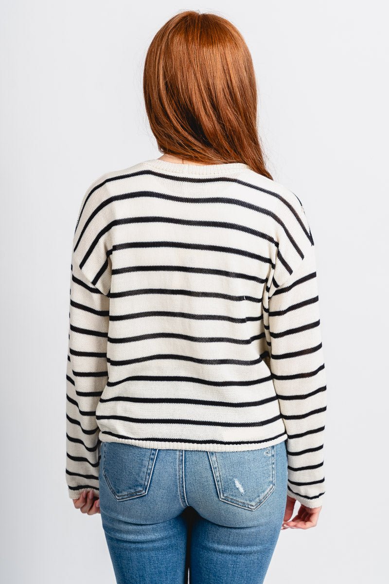 Lightweight striped cardigan soft horizon