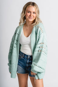 Oversized sweater cardigan blue - Trendy Cardigan - Fun Easter Looks at Lush Fashion Lounge Boutique in Oklahoma