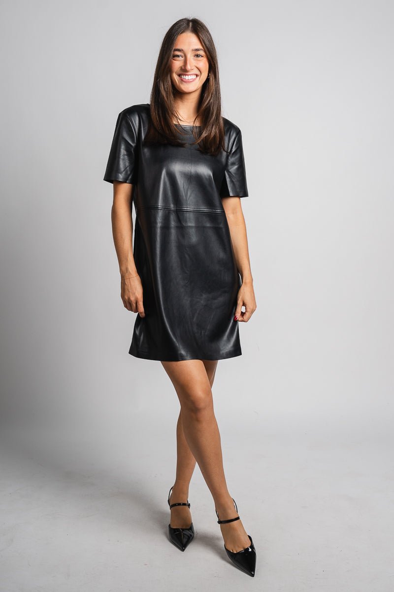 Z Supply London leather dress black - Z Supply dress - Z Supply Clothing at Lush Fashion Lounge Trendy Boutique Oklahoma City