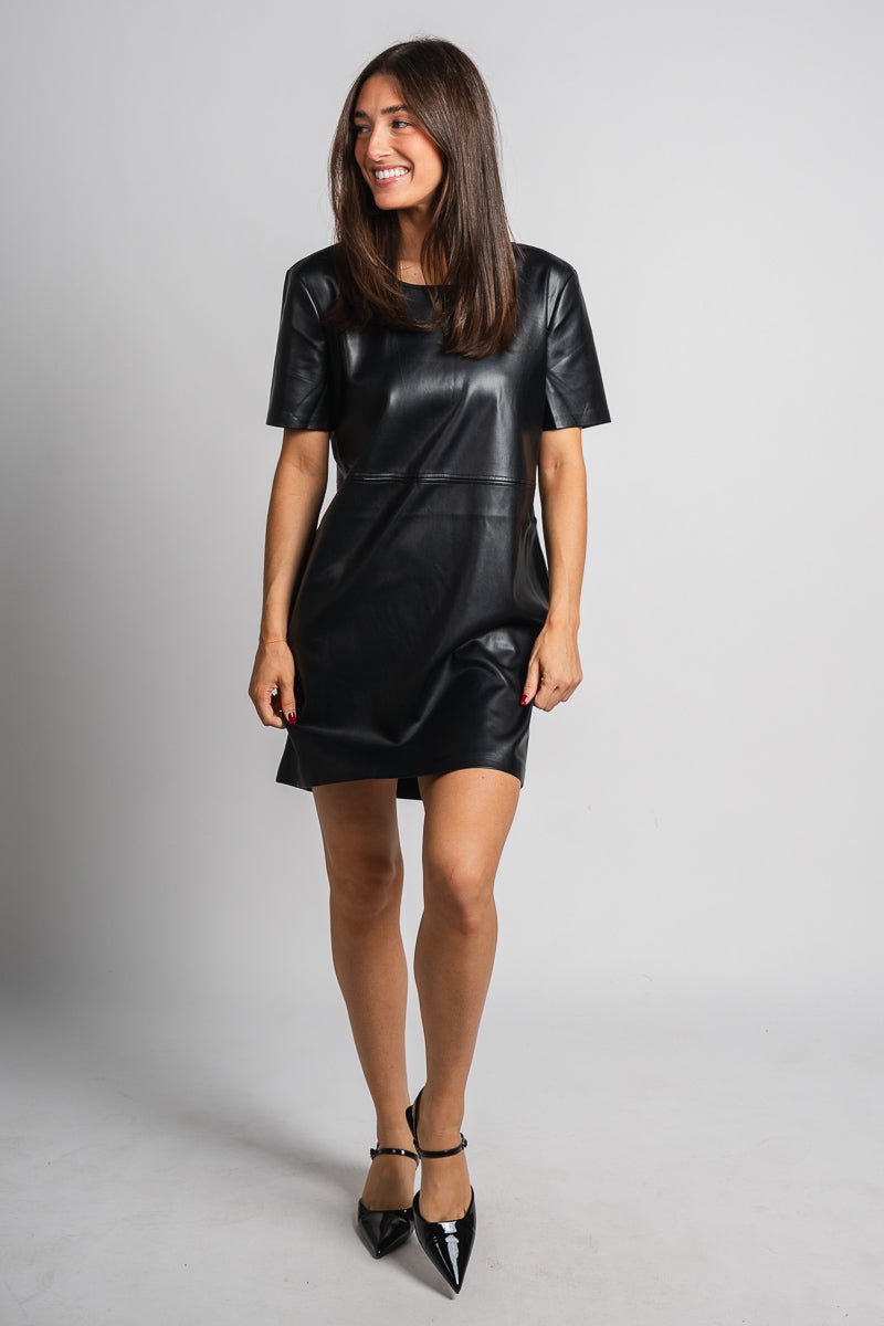 Z Supply London leather dress black - Z Supply dress - Z Supply Tees & Tanks at Lush Fashion Lounge Trendy Boutique Oklahoma City