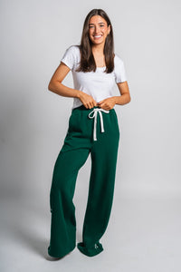 Ribbon bow sweatpants hunter green - Exclusive Collection of Holiday Inspired T-Shirts and Hoodies at Lush Fashion Lounge Boutique in Oklahoma City