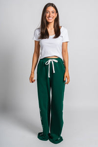 Ribbon bow sweatpants hunter green - Adorable sweatpants - Stylish Comfortable Outfits at Lush Fashion Lounge Boutique in OKC