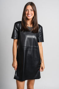 Z Supply London leather dress black - Cute dress - Trendy Dresses at Lush Fashion Lounge Boutique in Oklahoma City