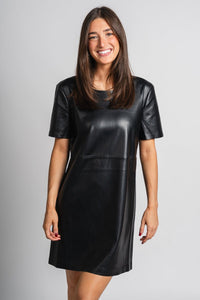 Z Supply London leather dress black - Z Supply dress - Z Supply Apparel at Lush Fashion Lounge Trendy Boutique Oklahoma City