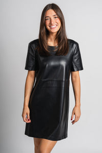 Z Supply London leather dress black - Affordable dress - Boutique Dresses at Lush Fashion Lounge Boutique in Oklahoma City