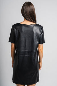 Z Supply London leather dress black - Z Supply dress - Z Supply Fashion at Lush Fashion Lounge Trendy Boutique Oklahoma City