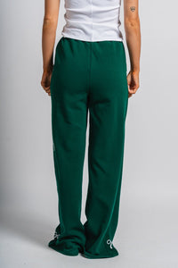 Ribbon bow sweatpants hunter green - Fun sweatpants - Unique Lounge Looks at Lush Fashion Lounge Boutique in Oklahoma