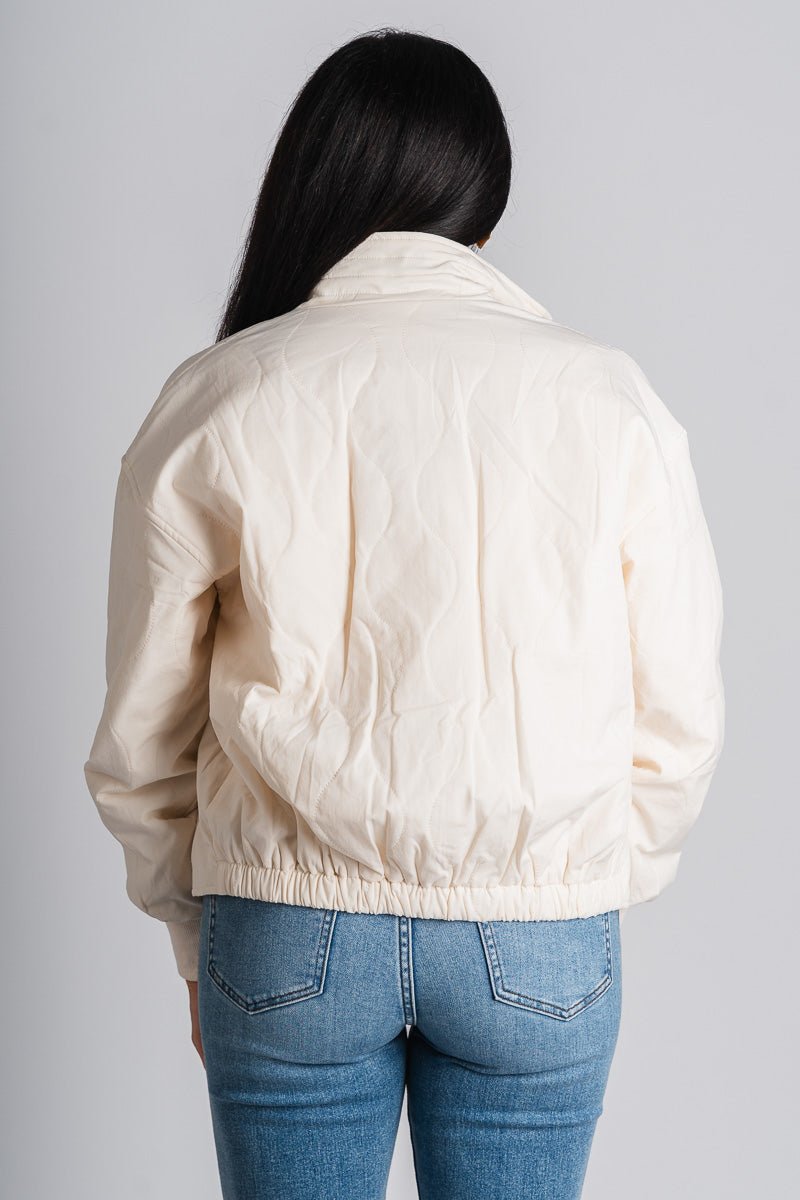 Quilted puffer jacket cream