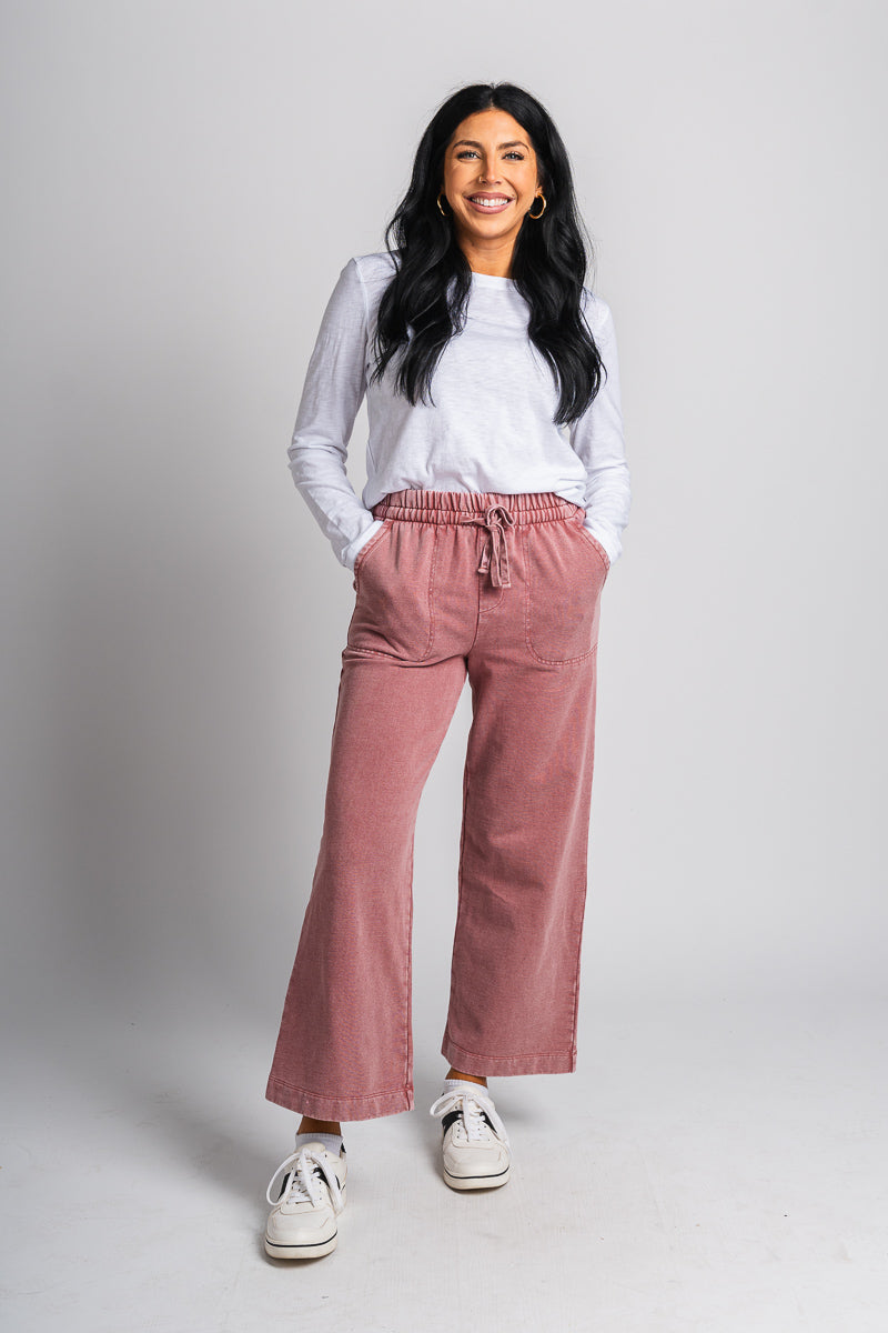 Acid wash sweatpants dusty coral | Lush Fashion Lounge: women's boutique pants, boutique women's pants, affordable boutique pants, women's fashion pants