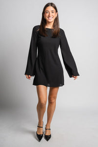 Bell sleeve mini dress black - Trendy dress - Fashion Dresses at Lush Fashion Lounge Boutique in Oklahoma City