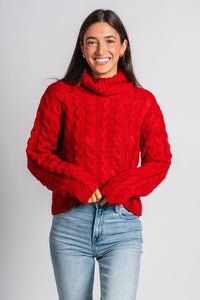 Z Supply Tied to you sweater haute red - Z Supply Sweater - Z Supply Tops, Dresses, Tanks, Tees, Cardigans, Joggers and Loungewear at Lush Fashion Lounge