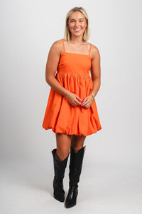 Bubble hem mini dress orange Stylish dress - Womens Fashion Dresses at Lush Fashion Lounge Boutique in Oklahoma City