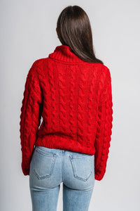 Z Supply Tied to you sweater haute red - Z Supply Sweater - Z Supply Fashion at Lush Fashion Lounge Trendy Boutique Oklahoma City